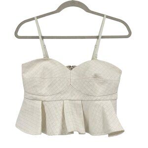 Mare Mare x Anthropologie Size Small Strapless Peplum Top Off White Textured